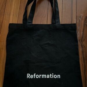 Reformation Classic Black small cotton canvas Tote